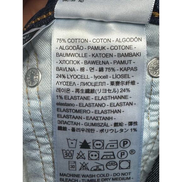 Levi's 513 Men's Slim Straight Leg Dark Blue Denim Jeans - Size 28x30 (28x29) - Picture 4 of 5